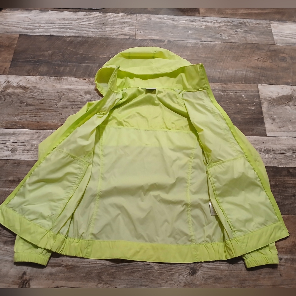 Columbia Womens Neon Yellow Hooded Windbreaker Jacket - Picture 2 of 4